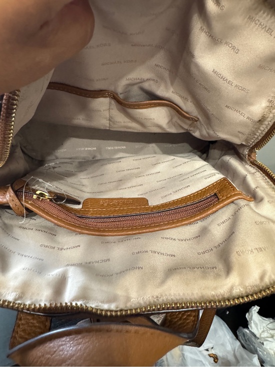 Michael Kors Rhea Pebbled Leather Slim Backpack And Wallet Luggage Tan main image 7
